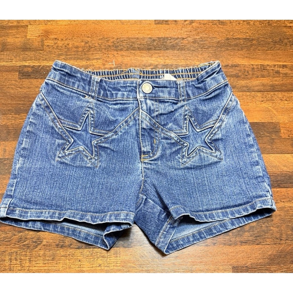 Vintage Y2K Old Navy girls denim shorts with stars size 5. Elastic waist.